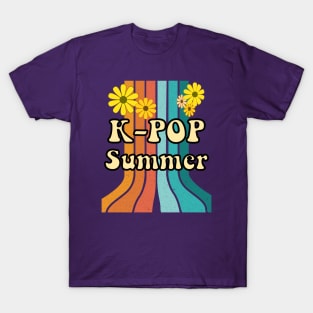 K-Pop Summer with retro colors and flowers T-Shirt